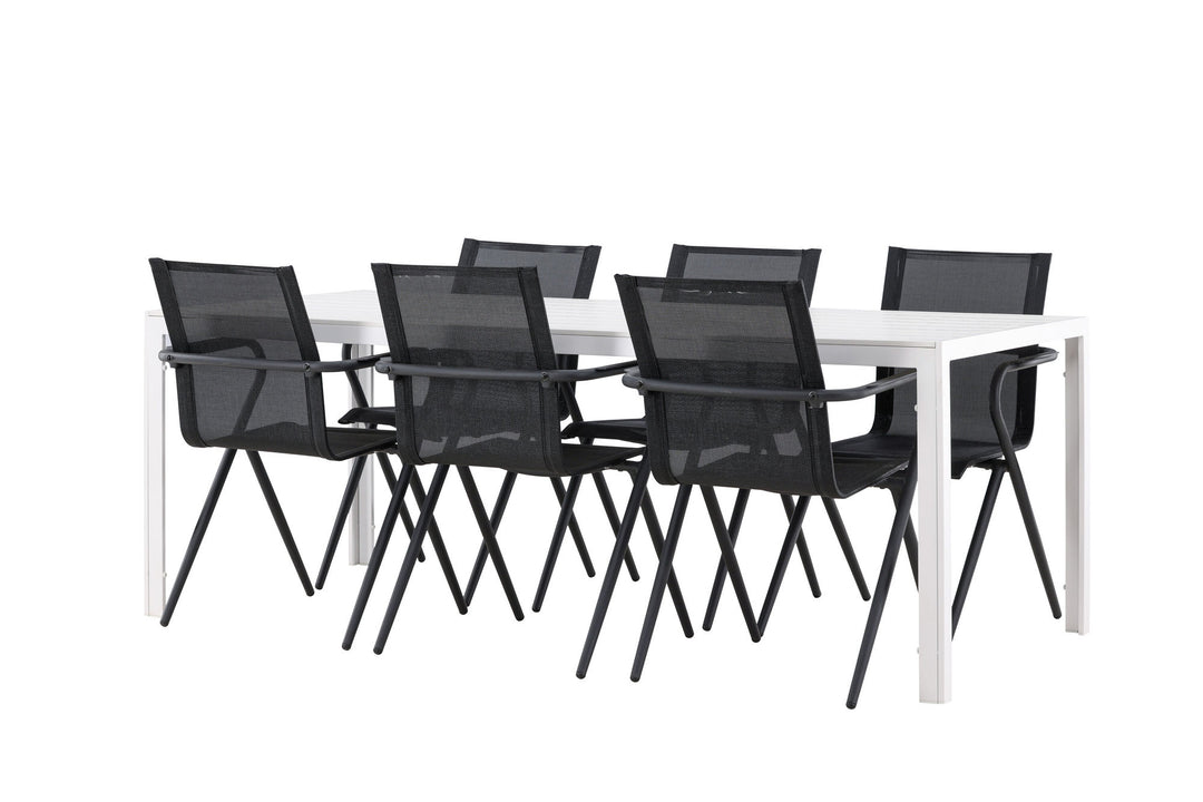 Venture Home Break Dining Table  - White / White Aintwood +Alina Dining Chair - Black Alu / Black Textilene _6