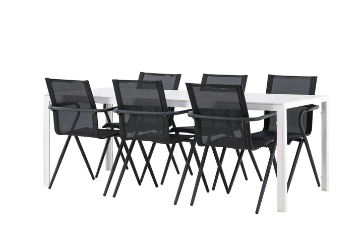 Venture Home Break Dining Table  - White / White Aintwood +Alina Dining Chair - Black Alu / Black Textilene _6