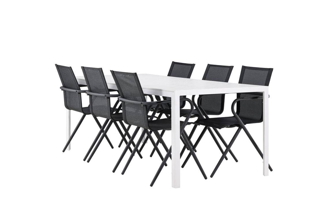 Venture Home Break Dining Table  - White / White Aintwood +Alina Dining Chair - Black Alu / Black Textilene _6