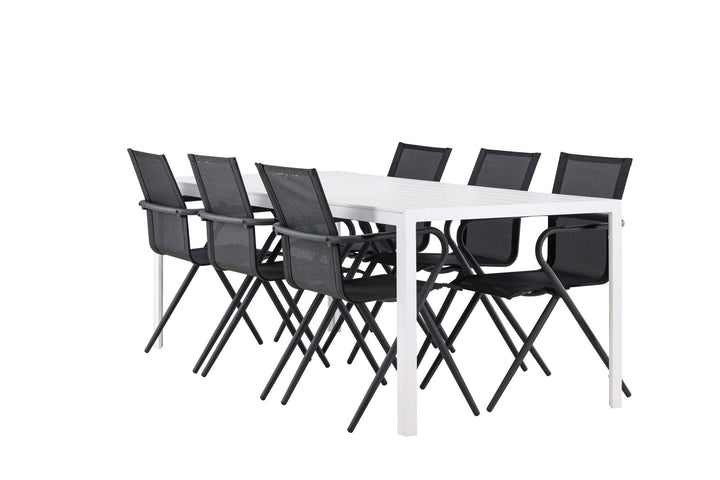 Venture Home Break Dining Table  - White / White Aintwood +Alina Dining Chair - Black Alu / Black Textilene _6