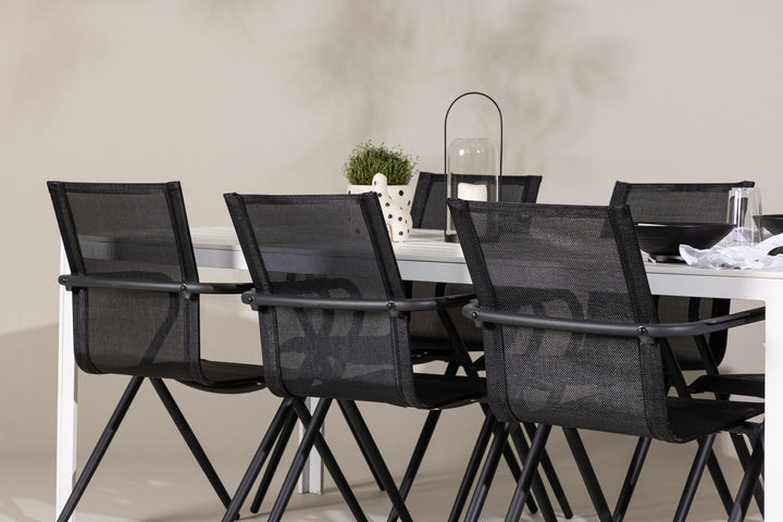 Venture Home Break Dining Table  - White / White Aintwood +Alina Dining Chair - Black Alu / Black Textilene _6