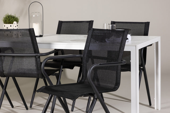 Venture Home Break Dining Table  - White / White Aintwood +Alina Dining Chair - Black Alu / Black Textilene _6