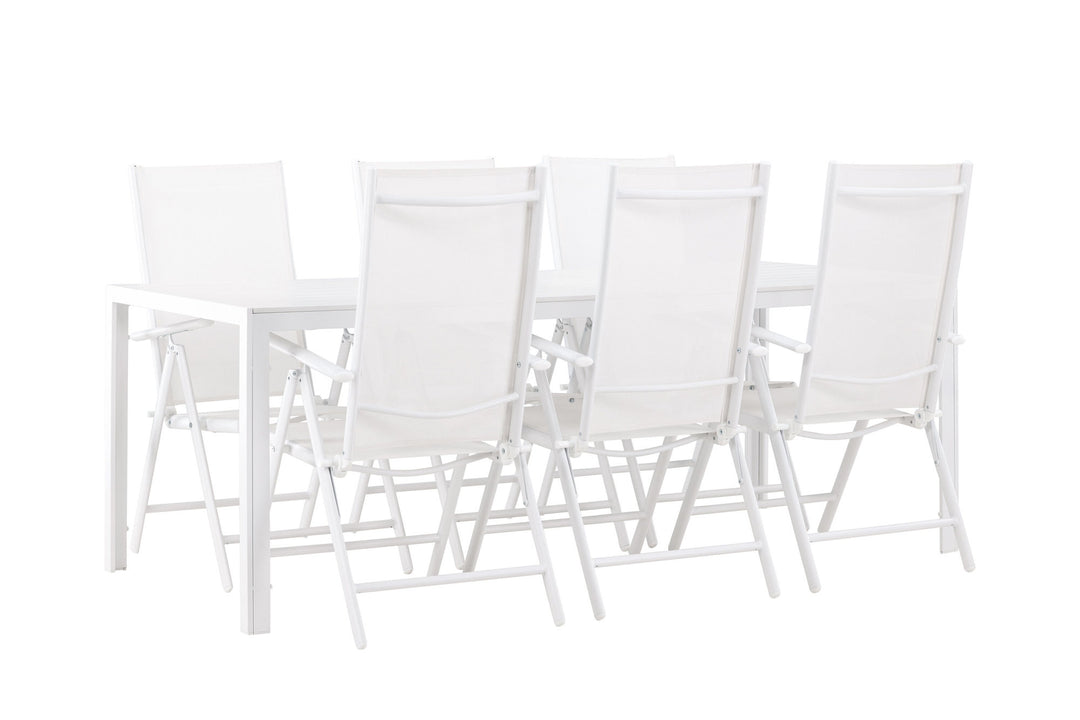 Venture Home Break Dining Table  - White / White Aintwood +Break Diningchair Alumnium - White / Textilene _6