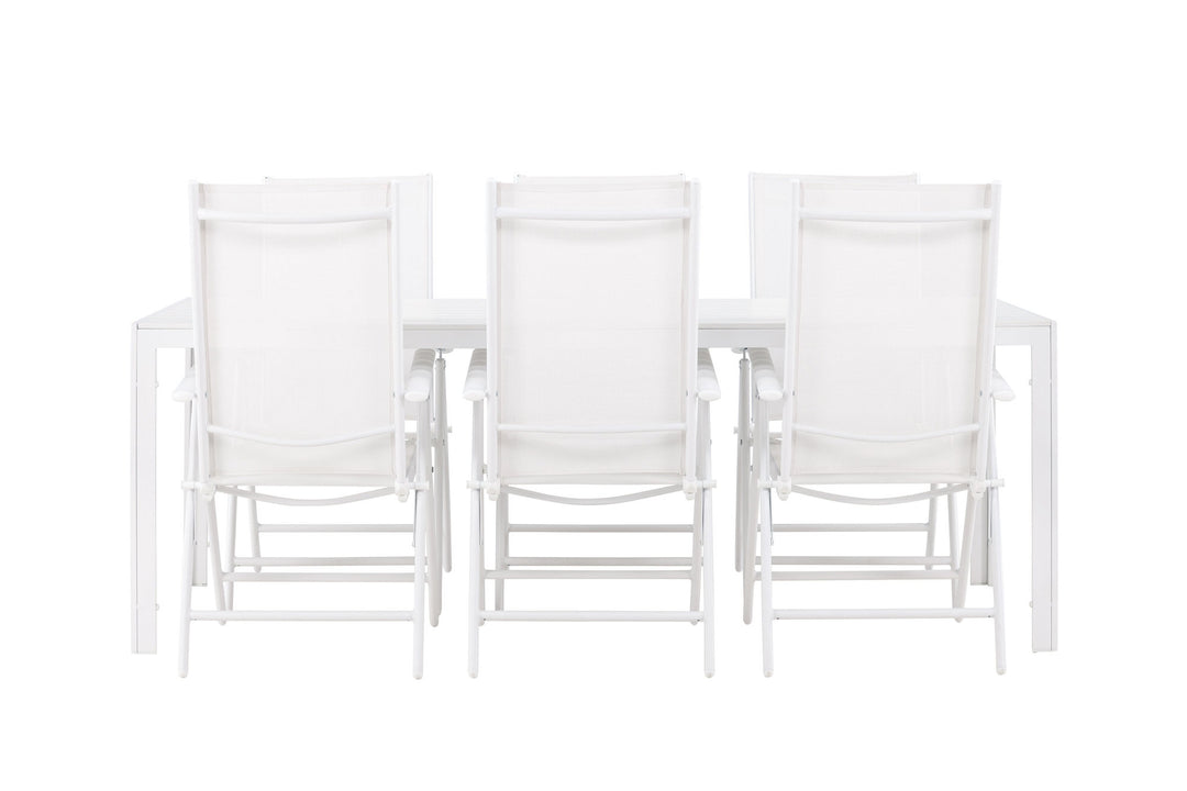 Venture Home Break Dining Table  - White / White Aintwood +Break Diningchair Alumnium - White / Textilene _6