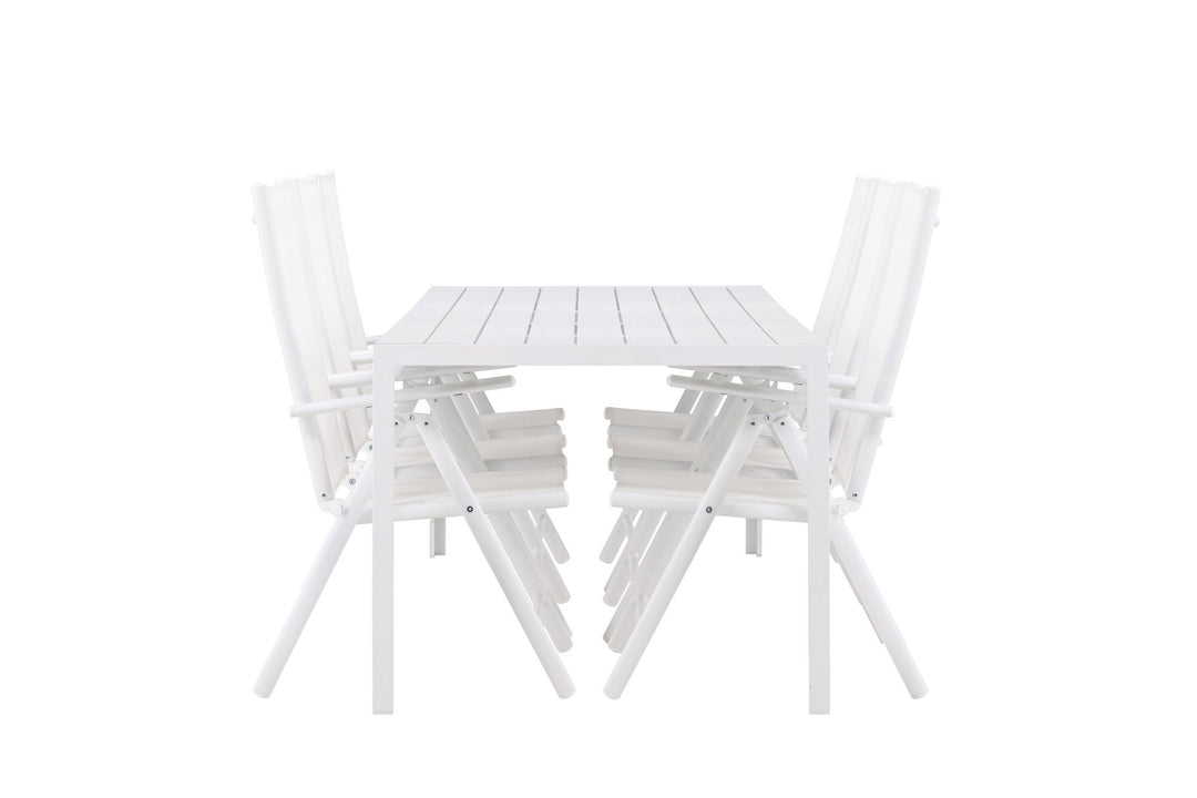 Venture Home Break Dining Table  - White / White Aintwood +Break Diningchair Alumnium - White / Textilene _6