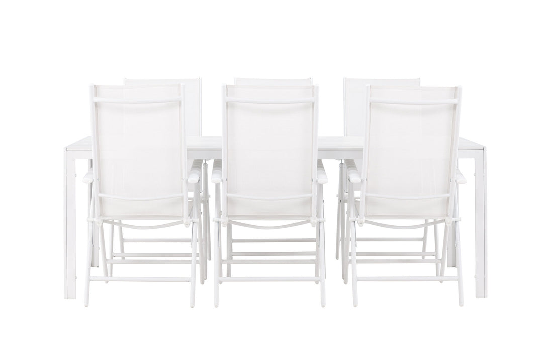 Venture Home Break Dining Table  - White / White Aintwood +Break Diningchair Alumnium - White / Textilene _6
