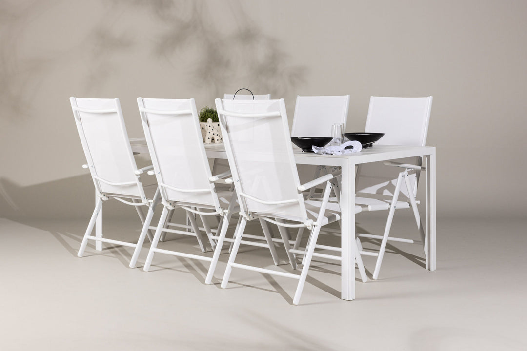 Venture Home Break Dining Table  - White / White Aintwood +Break Diningchair Alumnium - White / Textilene _6