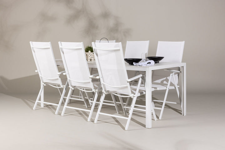 Venture Home Break Dining Table  - White / White Aintwood +Break Diningchair Alumnium - White / Textilene _6