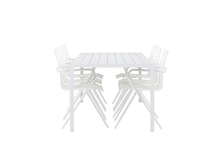 Venture Home Break Dining Table  - White / White Aintwood +Alina Dining Chair - white Alu / White Textilene _6