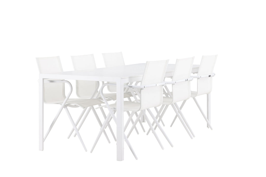 Venture Home Break Dining Table  - White / White Aintwood +Alina Dining Chair - white Alu / White Textilene _6