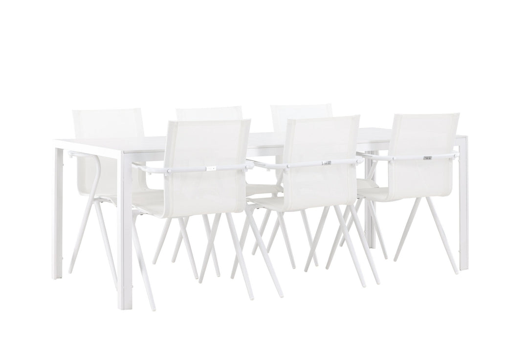 Venture Home Break Dining Table  - White / White Aintwood +Alina Dining Chair - white Alu / White Textilene _6