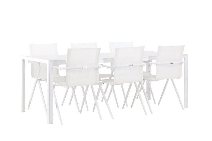 Venture Home Break Dining Table  - White / White Aintwood +Alina Dining Chair - white Alu / White Textilene _6