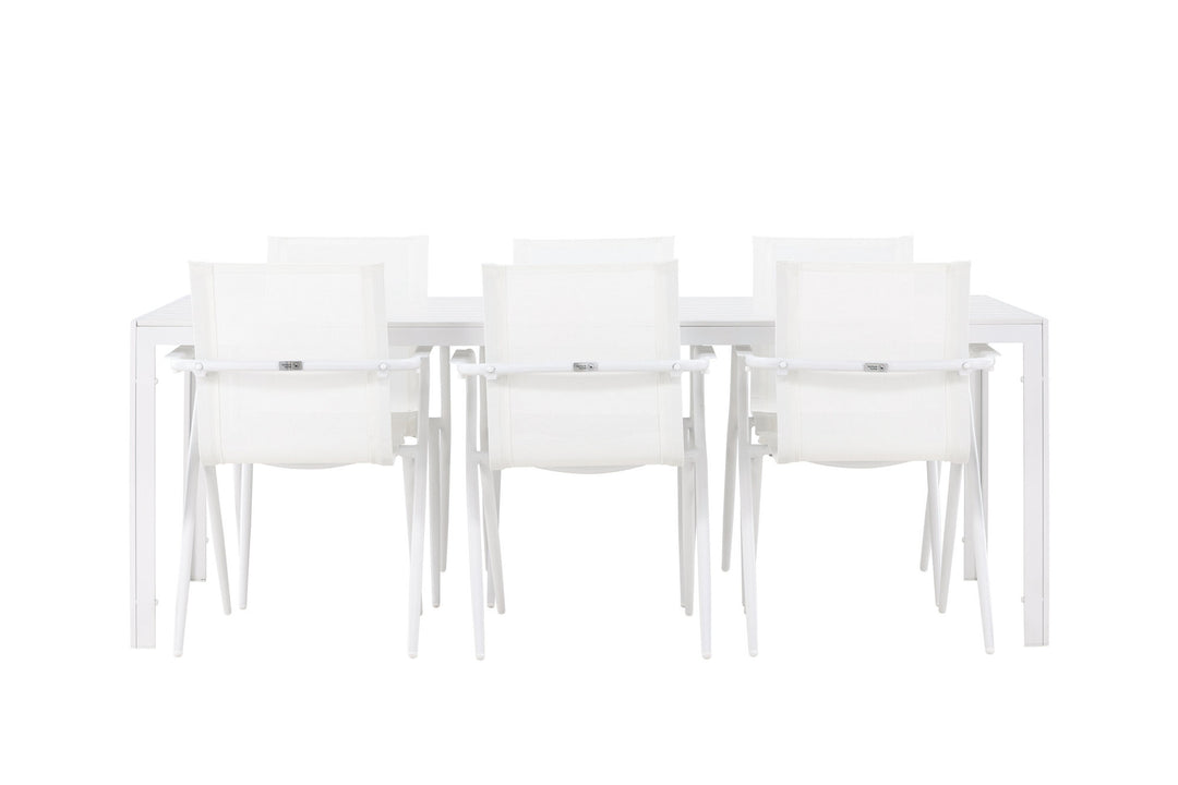 Venture Home Break Dining Table  - White / White Aintwood +Alina Dining Chair - white Alu / White Textilene _6