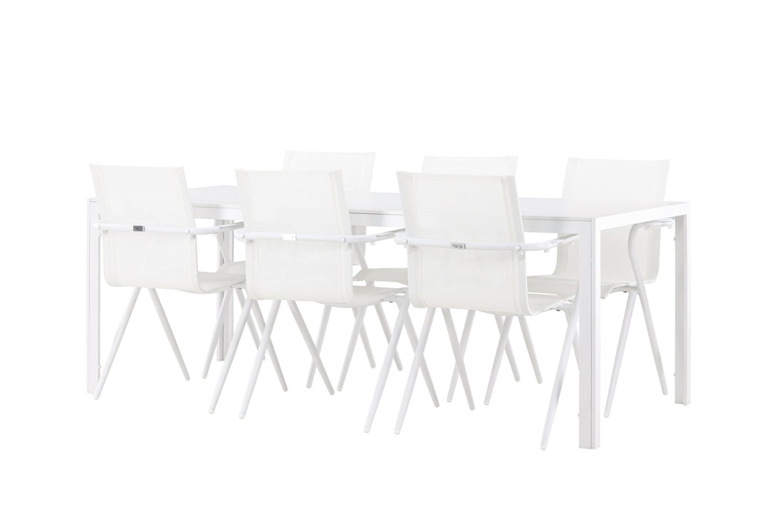 Venture Home Break Dining Table  - White / White Aintwood +Alina Dining Chair - white Alu / White Textilene _6