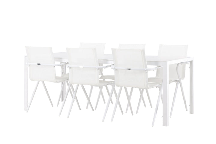 Venture Home Break Dining Table  - White / White Aintwood +Alina Dining Chair - white Alu / White Textilene _6