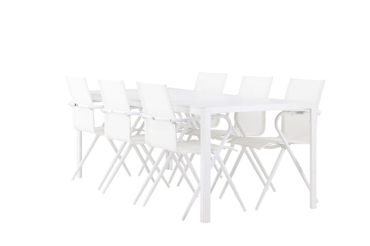 Venture Home Break Dining Table  - White / White Aintwood +Alina Dining Chair - white Alu / White Textilene _6