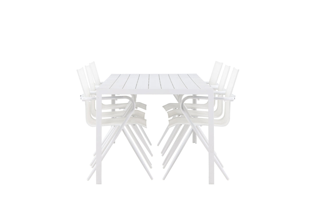Venture Home Break Dining Table  - White / White Aintwood +Alina Dining Chair - white Alu / White Textilene _6
