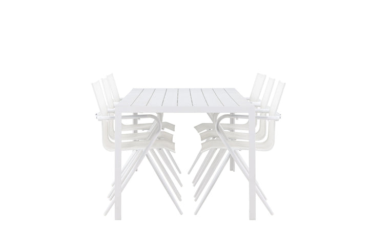 Venture Home Break Dining Table  - White / White Aintwood +Alina Dining Chair - white Alu / White Textilene _6