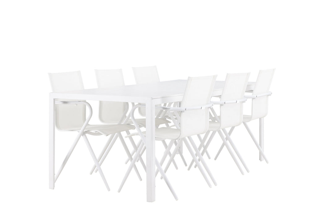 Venture Home Break Dining Table  - White / White Aintwood +Alina Dining Chair - white Alu / White Textilene _6