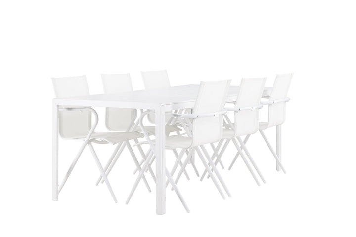 Venture Home Break Dining Table  - White / White Aintwood +Alina Dining Chair - white Alu / White Textilene _6