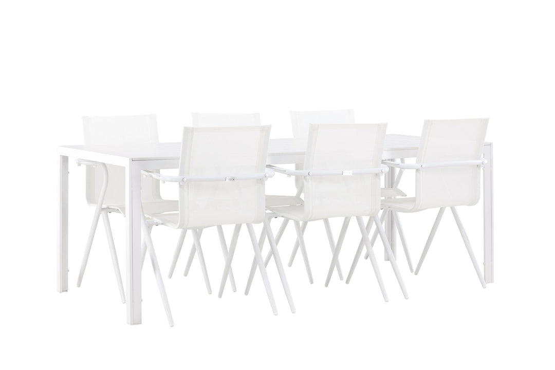 Venture Home Break Dining Table  - White / White Aintwood +Alina Dining Chair - white Alu / White Textilene _6
