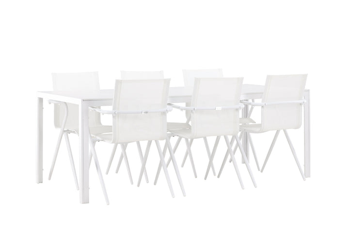 Venture Home Break Dining Table  - White / White Aintwood +Alina Dining Chair - white Alu / White Textilene _6