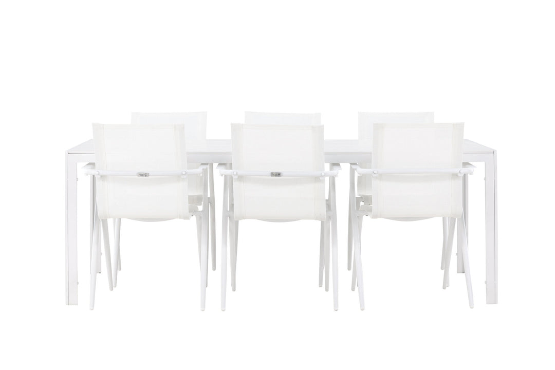 Venture Home Break Dining Table  - White / White Aintwood +Alina Dining Chair - white Alu / White Textilene _6