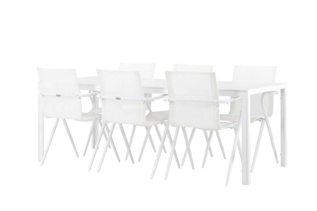 Venture Home Break Dining Table  - White / White Aintwood +Alina Dining Chair - white Alu / White Textilene _6