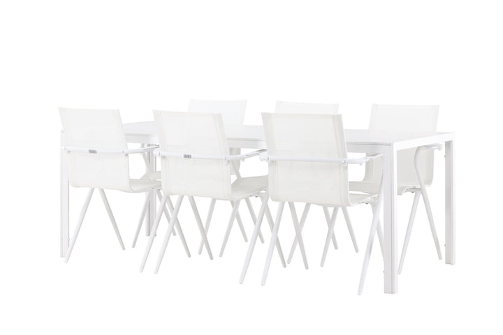 Venture Home Break Dining Table  - White / White Aintwood +Alina Dining Chair - white Alu / White Textilene _6