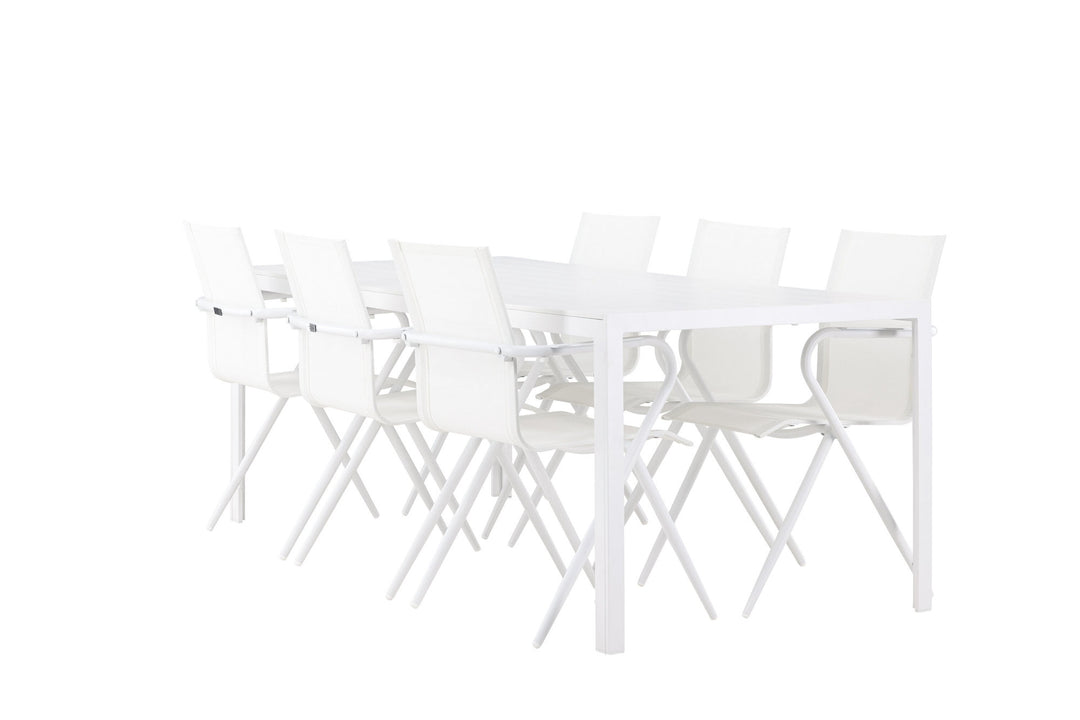 Venture Home Break Dining Table  - White / White Aintwood +Alina Dining Chair - white Alu / White Textilene _6