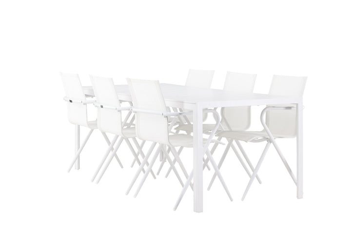 Venture Home Break Dining Table  - White / White Aintwood +Alina Dining Chair - white Alu / White Textilene _6