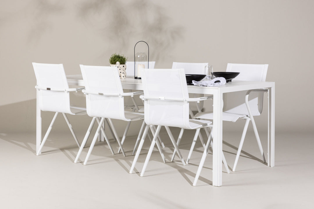 Venture Home Break Dining Table  - White / White Aintwood +Alina Dining Chair - white Alu / White Textilene _6