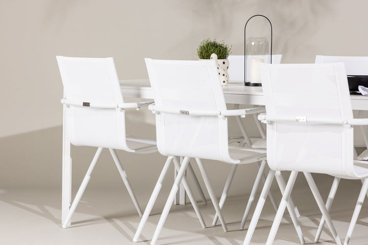 Venture Home Break Dining Table  - White / White Aintwood +Alina Dining Chair - white Alu / White Textilene _6