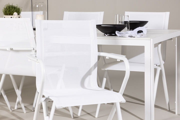 Venture Home Break Dining Table  - White / White Aintwood +Alina Dining Chair - white Alu / White Textilene _6