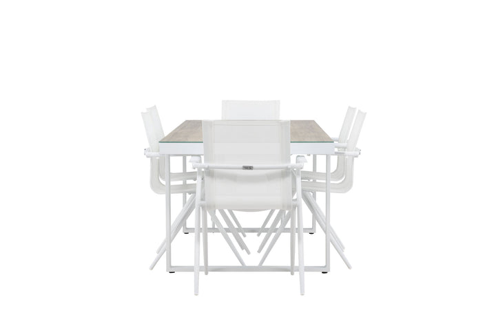 Venture Home Merlo Dining Table - White/Whitewash +Alina Dining Chair - white Alu / White Textilene _6