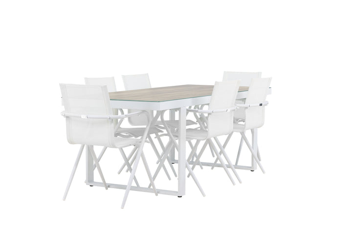 Venture Home Merlo Dining Table - White/Whitewash +Alina Dining Chair - white Alu / White Textilene _6