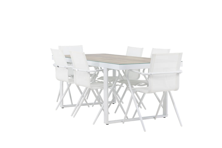 Venture Home Merlo Dining Table - White/Whitewash +Alina Dining Chair - white Alu / White Textilene _6