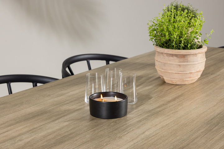 Venture Home Merlo Dining Table - White/Whitewash +Stina - Dining Chair- Black - Alu/wicker - NEED Higher Seat hegiht! _6