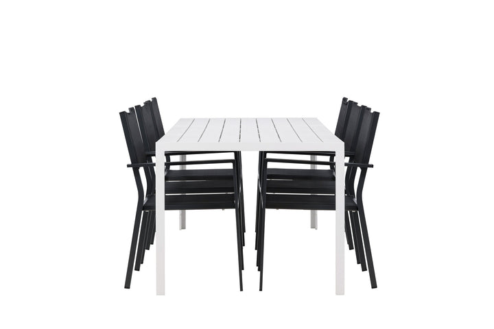 Venture Home Break Dining Table  - White / White Aintwood +Copacabana Stacking Chair - Black/Black - Ersätter 4131-408 _6