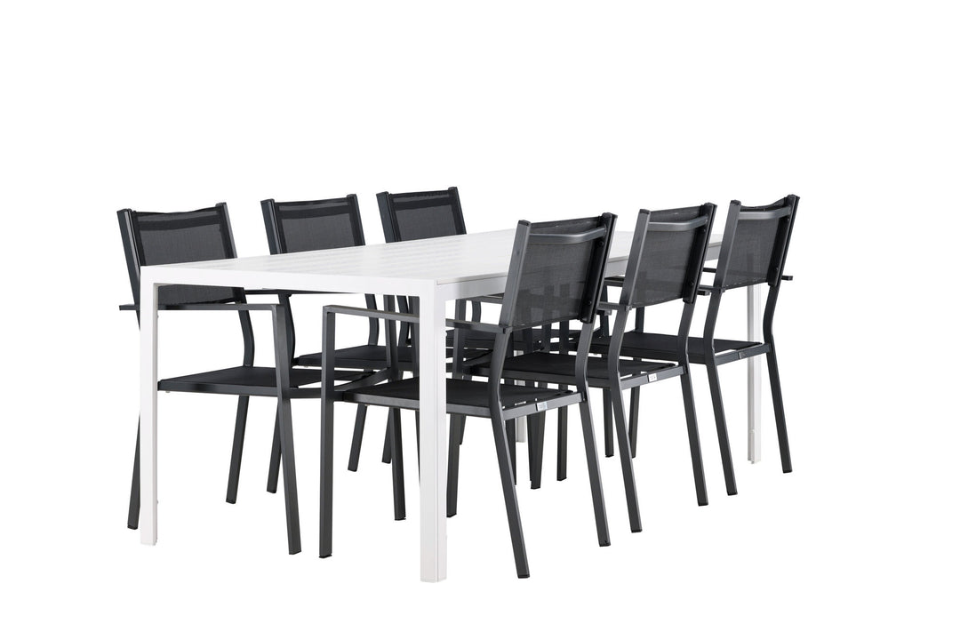 Venture Home Break Dining Table  - White / White Aintwood +Copacabana Stacking Chair - Black/Black - Ersätter 4131-408 _6