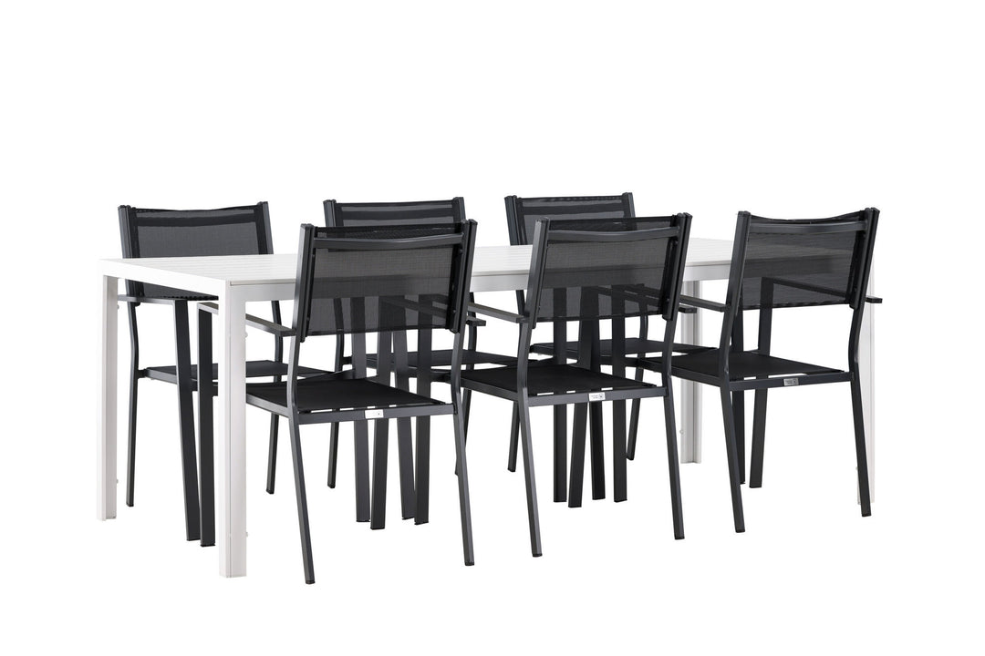 Venture Home Break Dining Table  - White / White Aintwood +Copacabana Stacking Chair - Black/Black - Ersätter 4131-408 _6