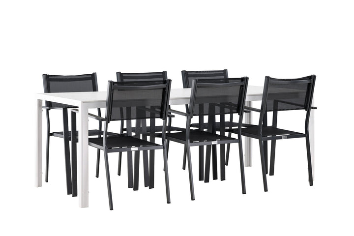 Venture Home Break Dining Table  - White / White Aintwood +Copacabana Stacking Chair - Black/Black - Ersätter 4131-408 _6
