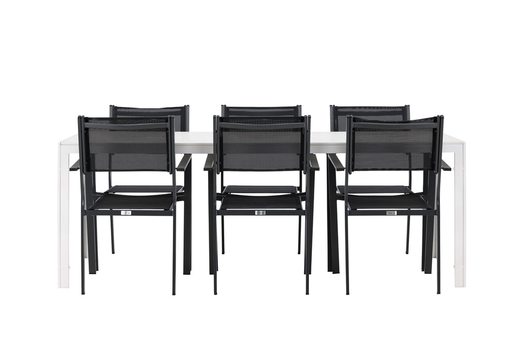 Venture Home Break Dining Table  - White / White Aintwood +Copacabana Stacking Chair - Black/Black - Ersätter 4131-408 _6