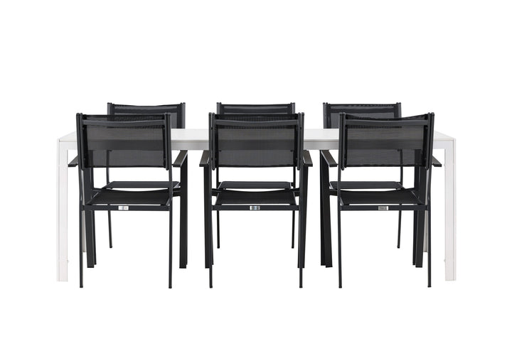Venture Home Break Dining Table  - White / White Aintwood +Copacabana Stacking Chair - Black/Black - Ersätter 4131-408 _6