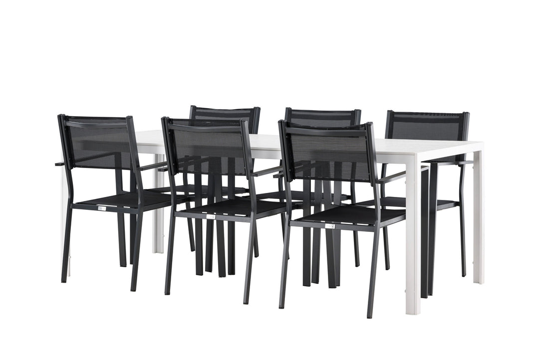 Venture Home Break Dining Table  - White / White Aintwood +Copacabana Stacking Chair - Black/Black - Ersätter 4131-408 _6