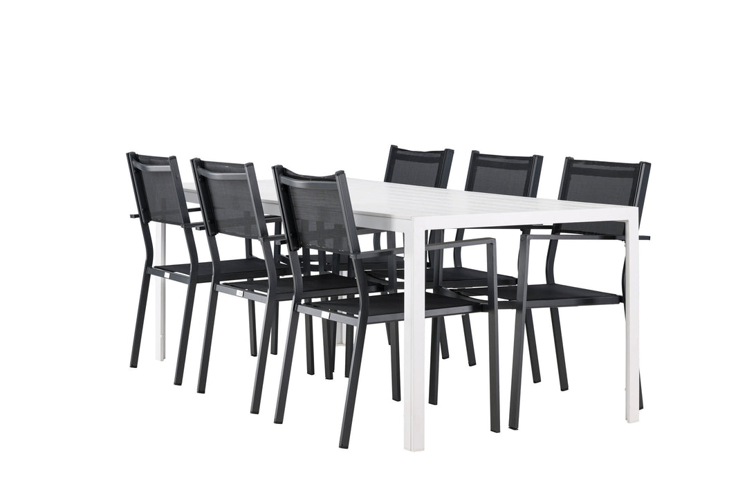 Venture Home Break Dining Table  - White / White Aintwood +Copacabana Stacking Chair - Black/Black - Ersätter 4131-408 _6