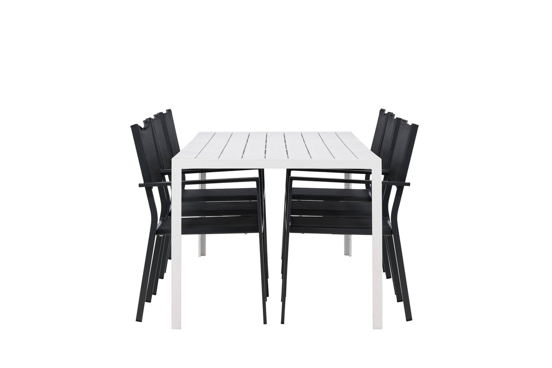 Venture Home Break Dining Table  - White / White Aintwood +Copacabana Stacking Chair - Black/Black - Ersätter 4131-408 _6