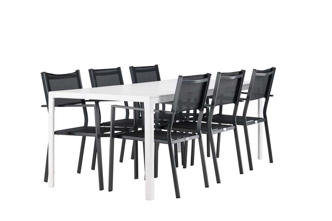 Venture Home Break Dining Table  - White / White Aintwood +Copacabana Stacking Chair - Black/Black - Ersätter 4131-408 _6