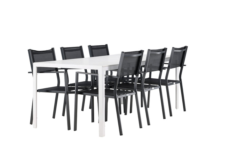 Venture Home Break Dining Table  - White / White Aintwood +Copacabana Stacking Chair - Black/Black - Ersätter 4131-408 _6