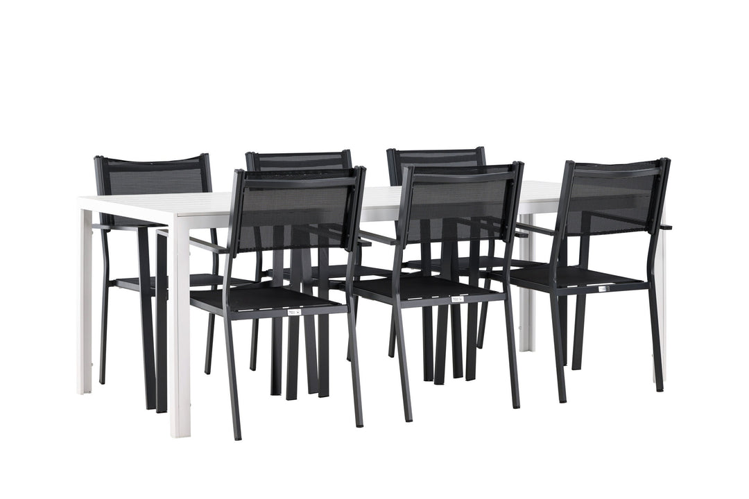 Venture Home Break Dining Table  - White / White Aintwood +Copacabana Stacking Chair - Black/Black - Ersätter 4131-408 _6